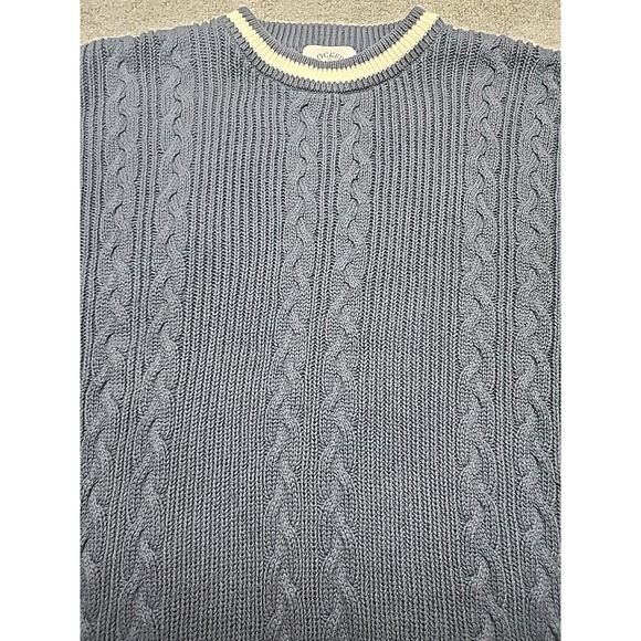 Vintage 90s Dockers cable knit Heavy cotton sweater Mens Size L - Picture 4 of 7